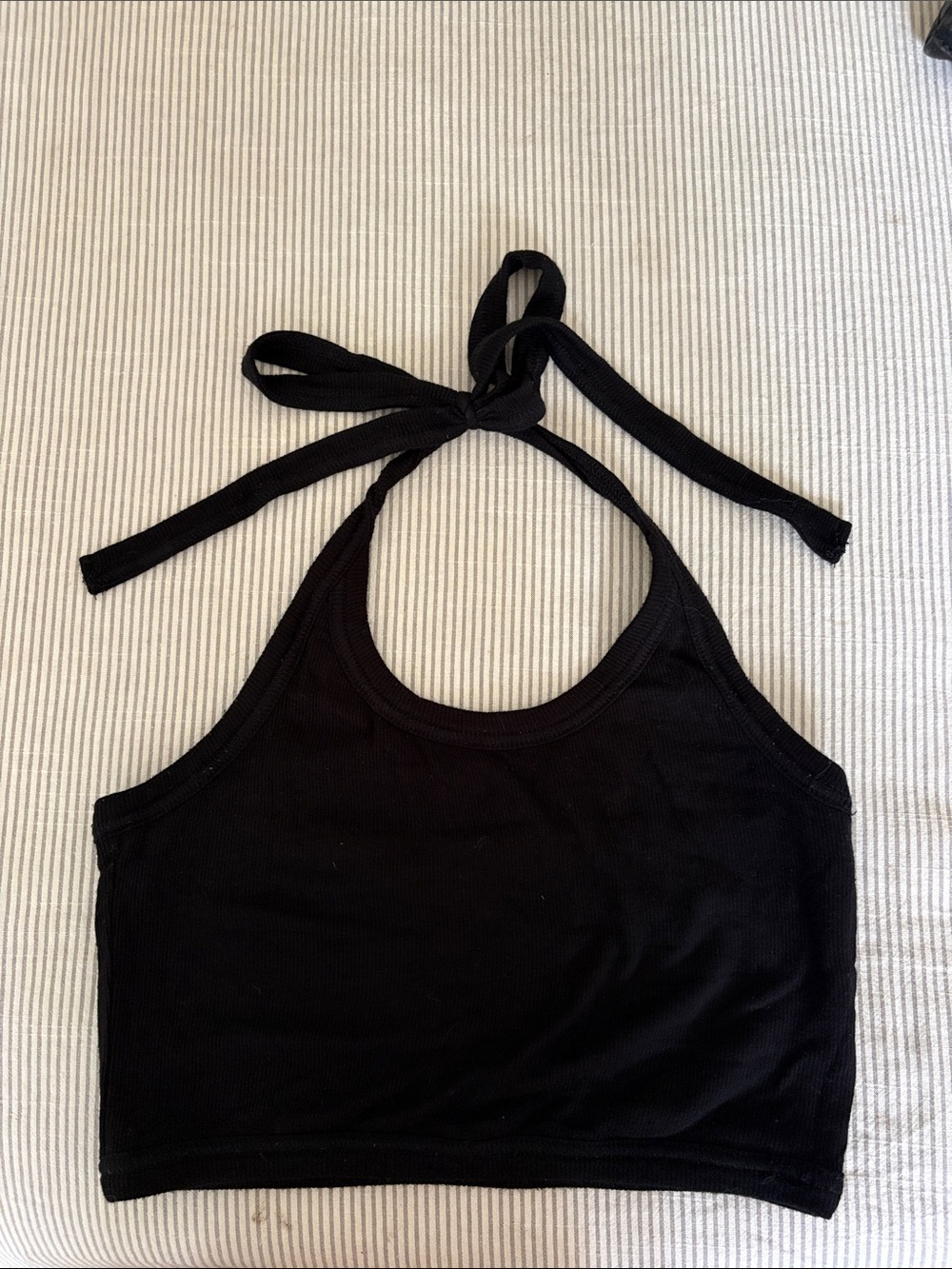 Aritzia Black Halter Crop Top